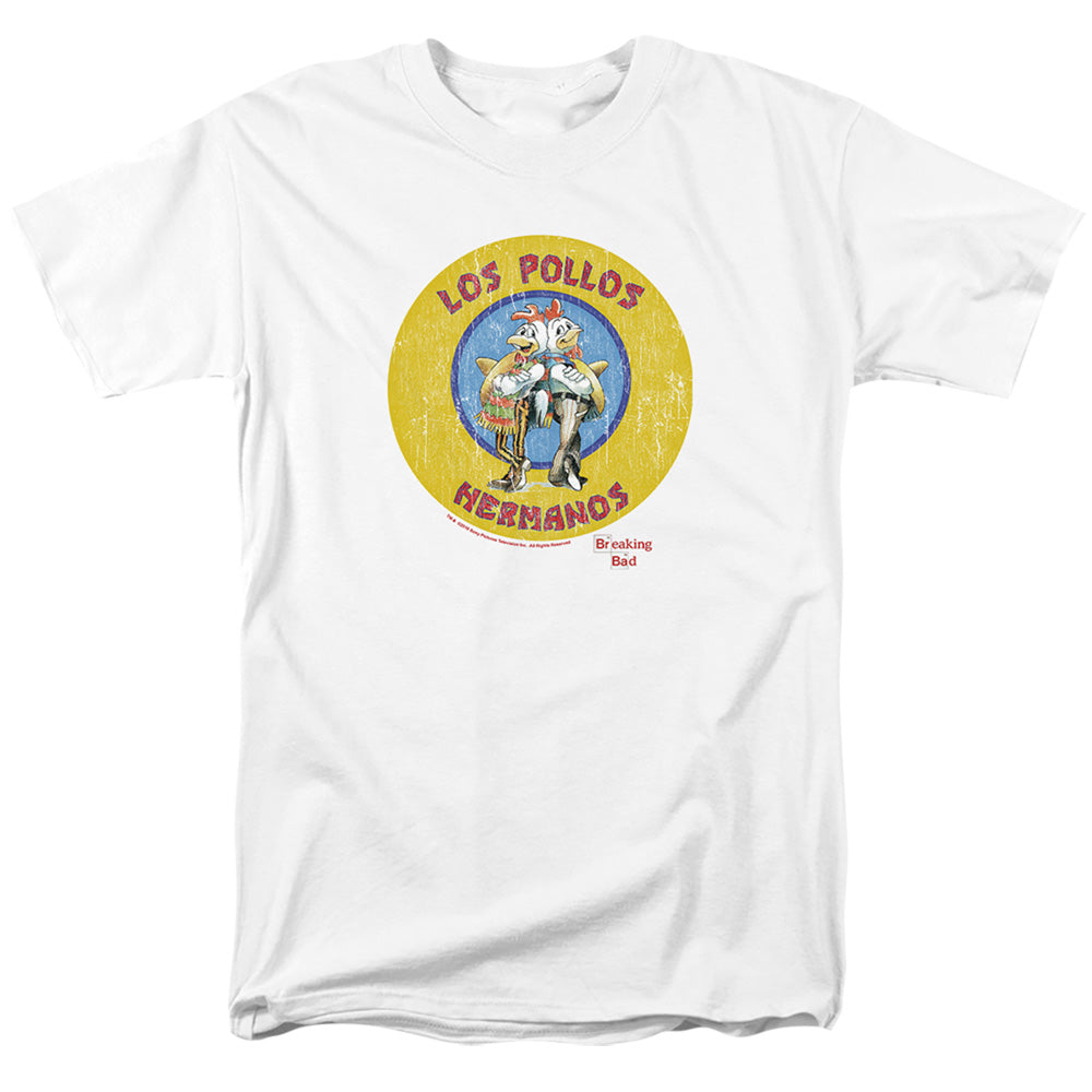 Breaking Bad Merch T-shirt Graphique Los Pollos Hermanos Style Mexicain - Blanc, Manches Courtes, Unisexe Neuf T-shirt Unisexe Thème Série TV Breaking Bad Merch T-shirt Graphique Los Pollos Hermanos Style Mexicain - Blanc, Manches Courtes, Unisexe Neuf T-shirt Unisexe Thème Série TV