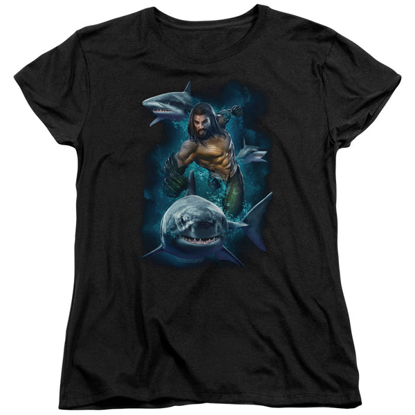 Aquaman Movie Swimming with Sharks Women's T-Shirt