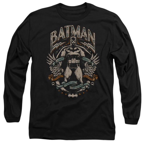 Batman Gotham Hero on Black Long Sleeve T-Shirt