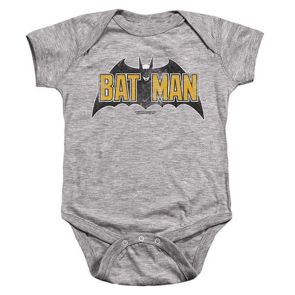 Batman Vintage Bat Logo on Gray Infant Snapsuit