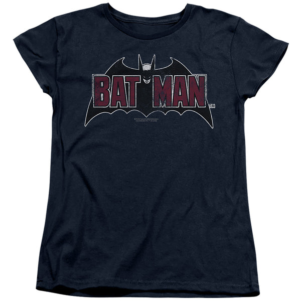 Batman Vintage Bat Logo on Navy Women's T-Shirt