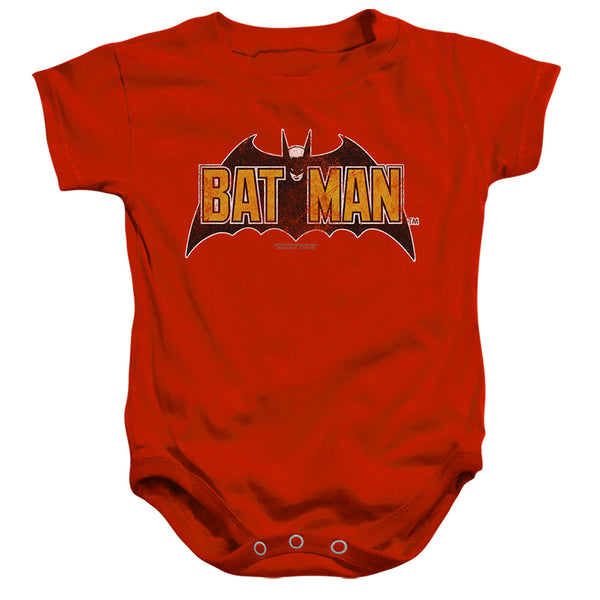 Batman Vintage Bat Logo on Red Infant Snapsuit