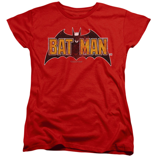 Batman Vintage Bat Logo on Red Women's T-Shirt