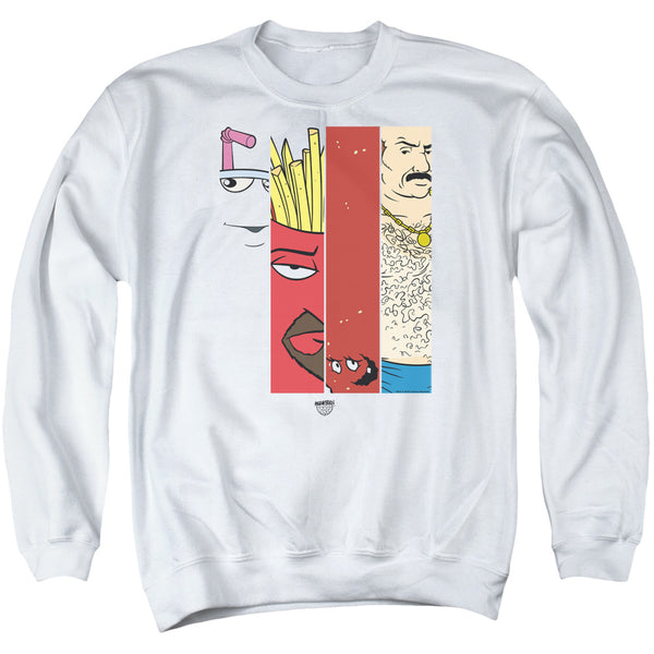 Aqua Teen Hunger Force Group Tiles White Sweatshirt