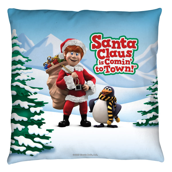 Santa Claus Is Comin' To Town Kris and Topper Throw Pillow