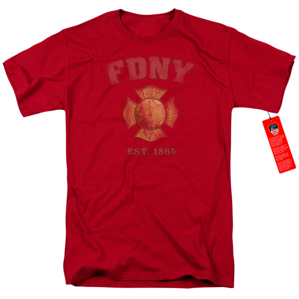 NYC FDNY Vintage Badge Red T-Shirt
