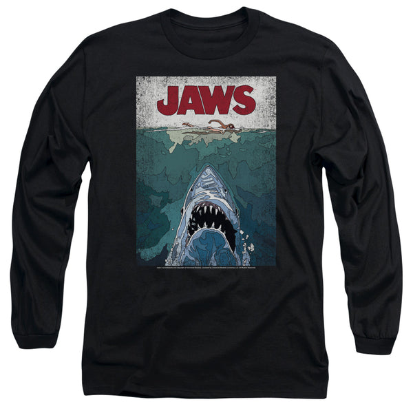 Jaws Lined Poster Long Sleeve T-Shirt