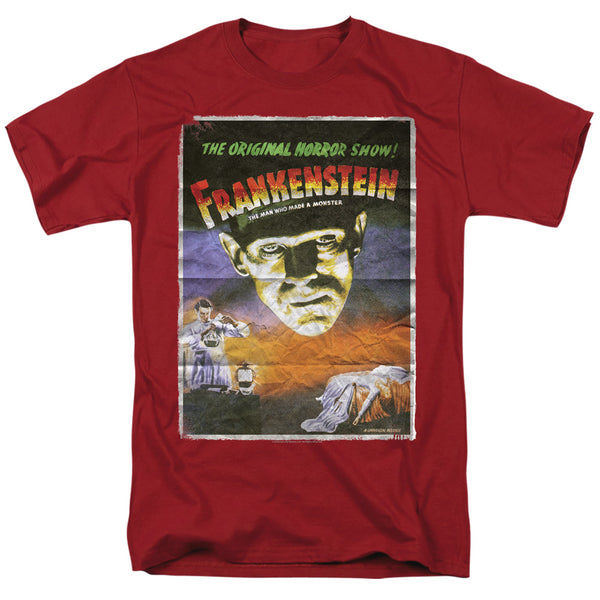 Universal Monsters Frankenstein One Sheet Red T-Shirt