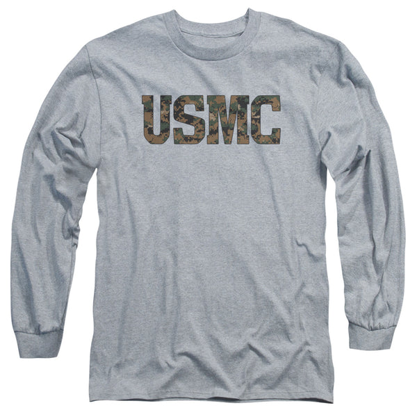 U.S. Marines Camo Fill Gray Long Sleeve T-Shirt