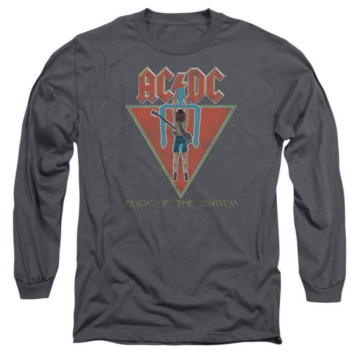 AC/DC Flick Of The Switch Album Cover Long Sleeve T-Shirt - Rocker Merch