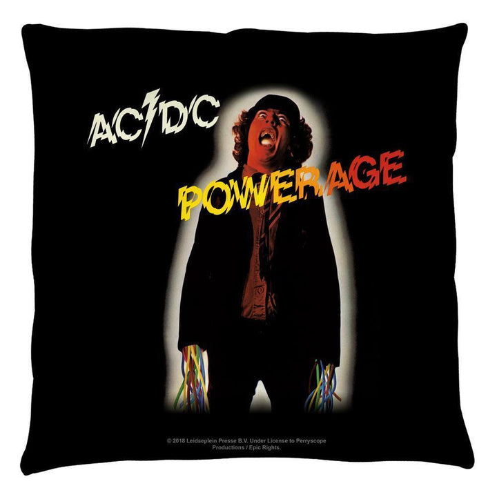 AC/DC Powerage Cover Throw Pillow - Rocker Merch