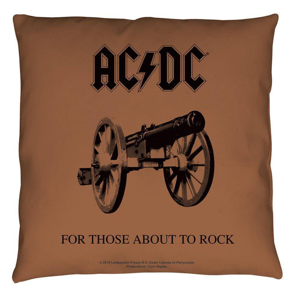 AC/DC For Those About To Rock Cover Throw Pillow - Rocker Merch