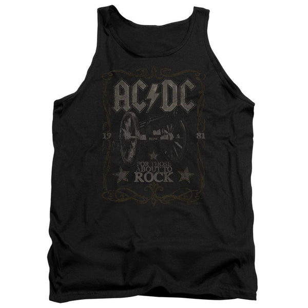 AC/DC Distressed For Those Rock Label Tank Top - Rocker Merch