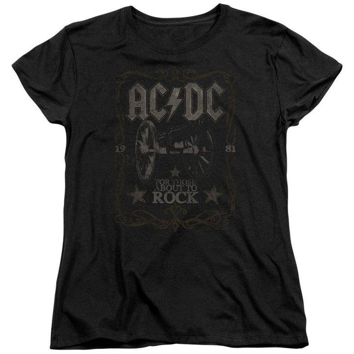 AC/DC Distressed For Those Rock Label Women's T-Shirt - Rocker Merch