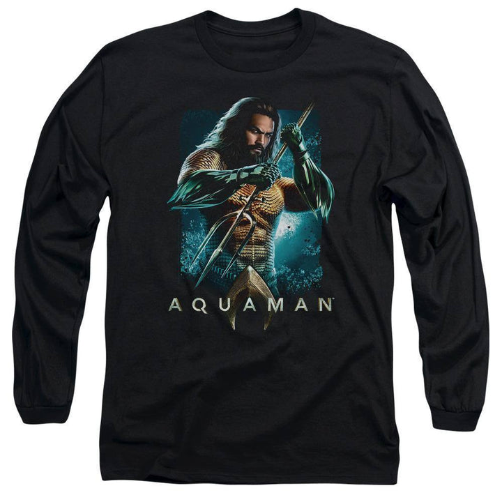 Aquaman Movie Trident Long Sleeve T-Shirt - Rocker Merch