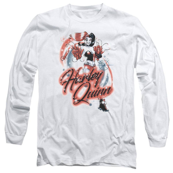 Harley Quinn Harley Airbrush Long Sleeve T-Shirt - Rocker Merch