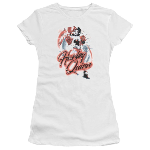 Harley Quinn Harley Airbrush Juniors T-Shirt - Rocker Merch
