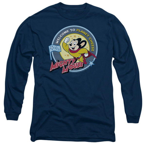 Mighty Mouse Planet Cheese Long Sleeve T-Shirt