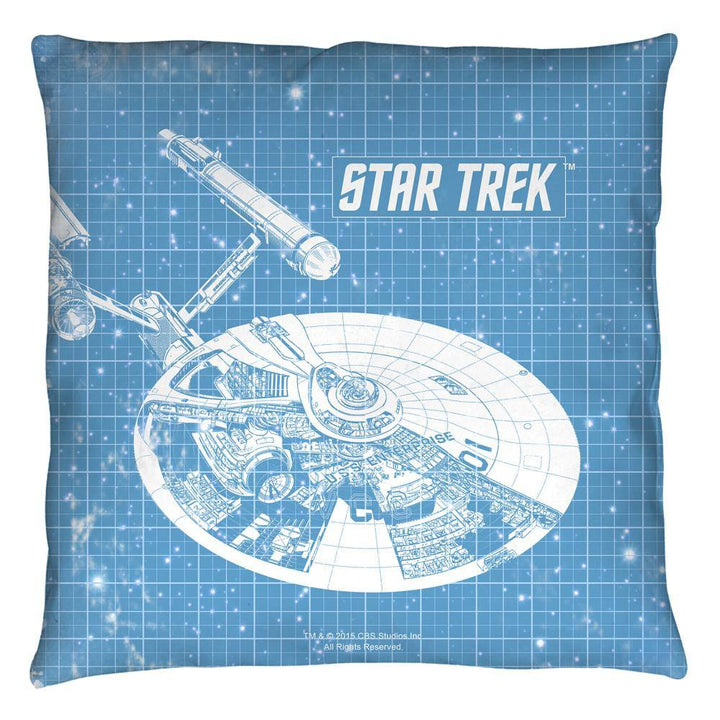 Star Trek The Original Series Enterprise Blueprint Throw Pillow - Rocker Merch