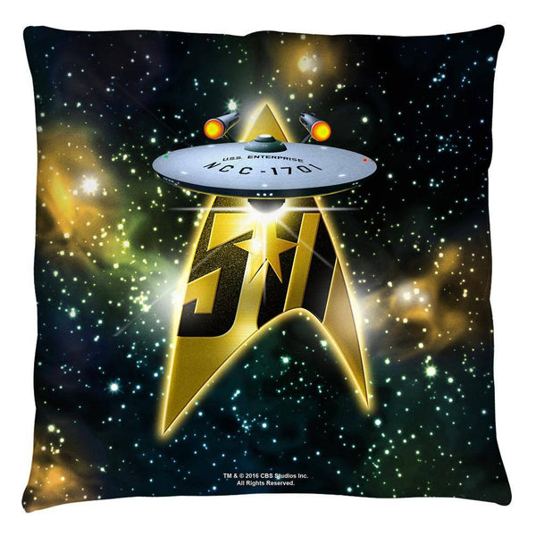 Star Trek The Original Series 50th Ship Throw Pillow - Rocker Merch