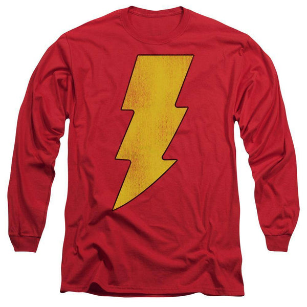 Shazam Distressed Logo Long Sleeve T-Shirt - Rocker Merch