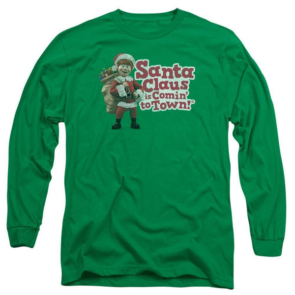 Santa Claus Is Comin' To Town Santa Logo Long Sleeve T-Shirt - Rocker Merch