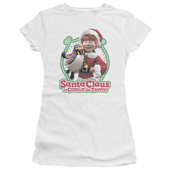 Santa Claus Is Comin' To Town Penguin Juniors T-Shirt - Rocker Merch