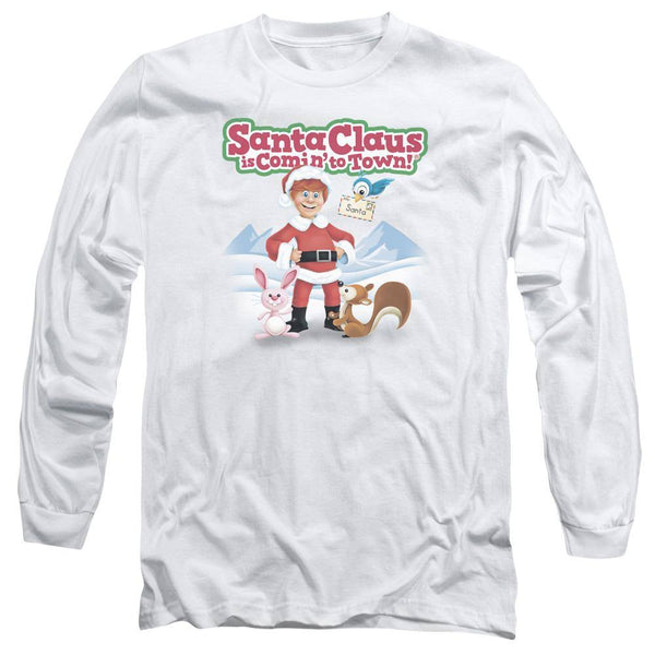 Santa Claus Is Comin' To Town Animal Friends Long Sleeve T-Shirt - Rocker Merch