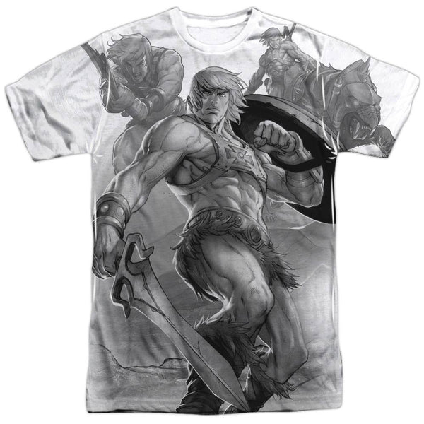 Masters Of The Universe He-Man B&W Sublimation T-Shirt | Rocker Merch™
