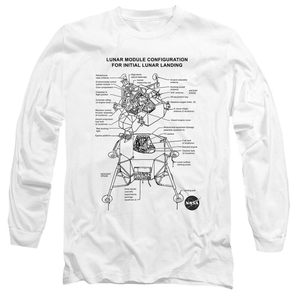 NASA Lunar Module Diagram Long Sleeve T-Shirt | Rocker Merch