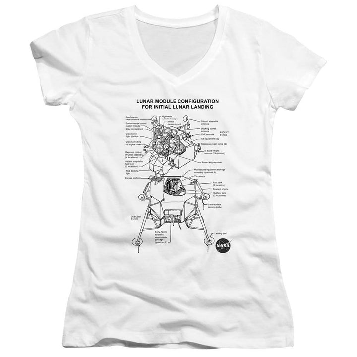 NASA Lunar Module Diagram Juniors T-Shirt | Rocker Merch