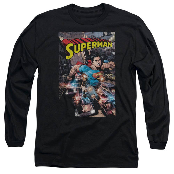 Superman Action One Long Sleeve T-Shirt - Rocker Merch