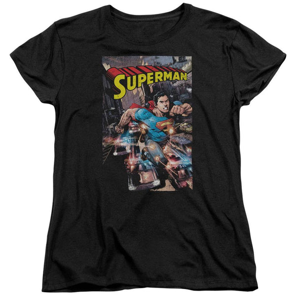 Superman Action One Women's T-Shirt - Rocker Merch