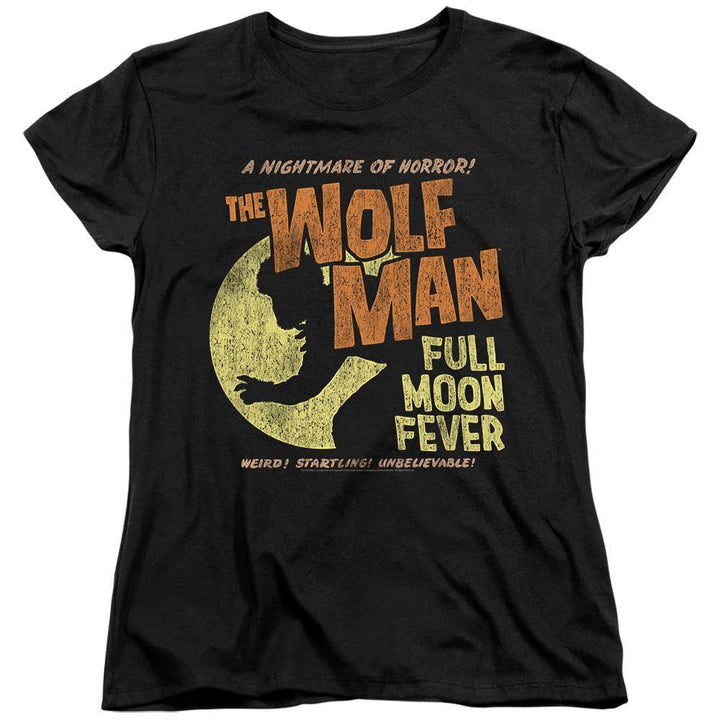 Universal Monsters The Wolf Man Full Moon Fever Women's T-Shirt - Rocker Merch