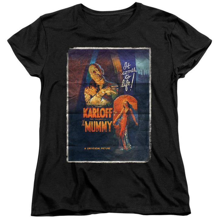 Universal Monsters The Mummy Movie Poster Women's T-Shirt - Rocker Merch