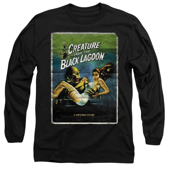 Universal Monsters Creature From The Black Lagoon Poster Long Sleeve T-Shirt - Rocker Merch