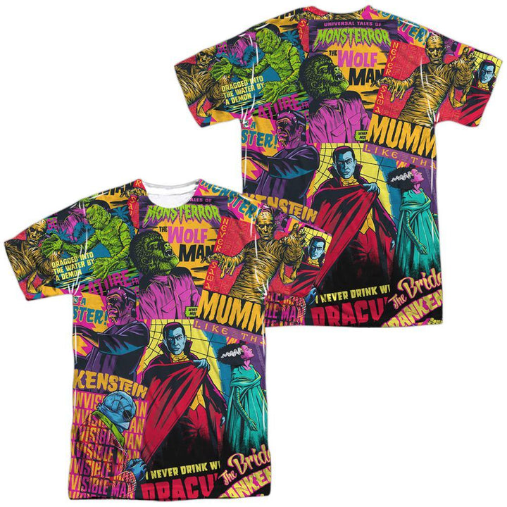 Universal Monsters Poster Mash Sublimation T-Shirt - Rocker Merch