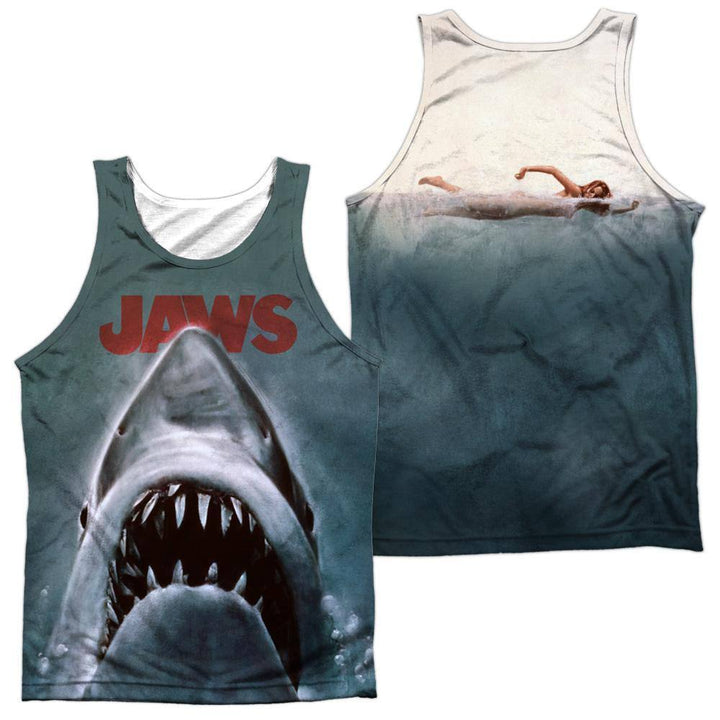 Jaws 1975 Movie Poster Sublimation Tank Top - Rocker Merch