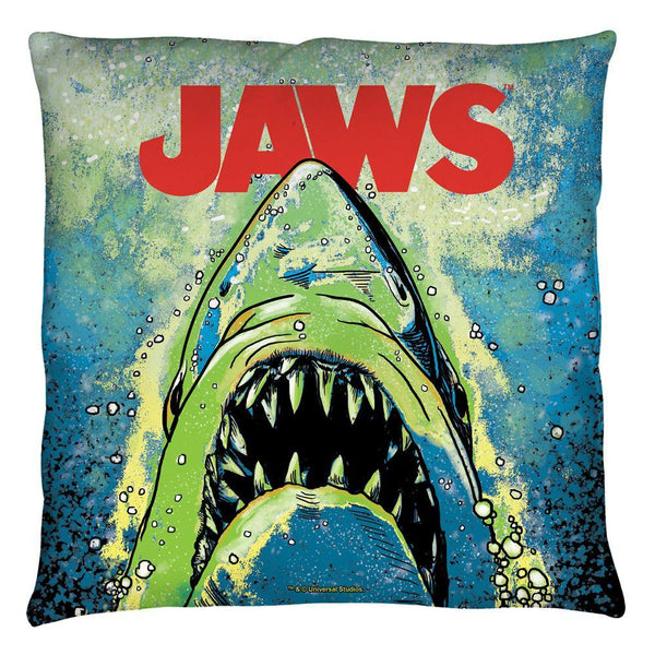 Jaws Movie Attack Throw Pillow - Rocker Merch