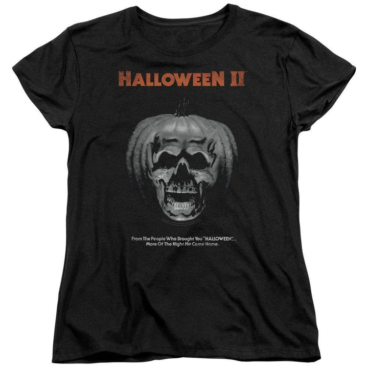 Halloween II Movie Pumpkin Poster Women's T-Shirt - Rocker Merch