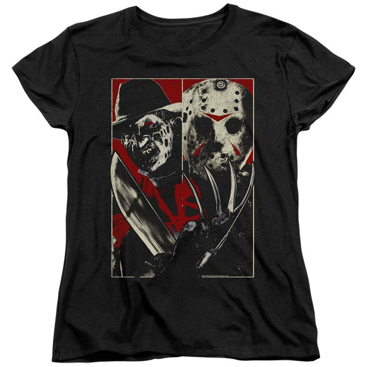 Freddy VS Jason Verses Women's T-Shirt - Rocker Merch