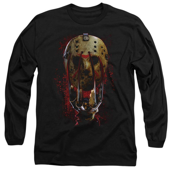 Freddy VS Jason Mask And Claws Long Sleeve T-Shirt - Rocker Merch