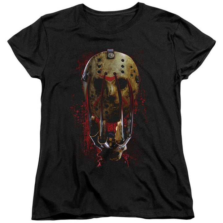 Freddy VS Jason Mask And Claws Women's T-Shirt - Rocker Merch