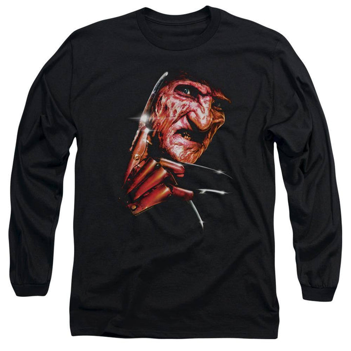 Nightmare On Elm Street Freddy's Face Long Sleeve T-Shirt - Rocker Merch