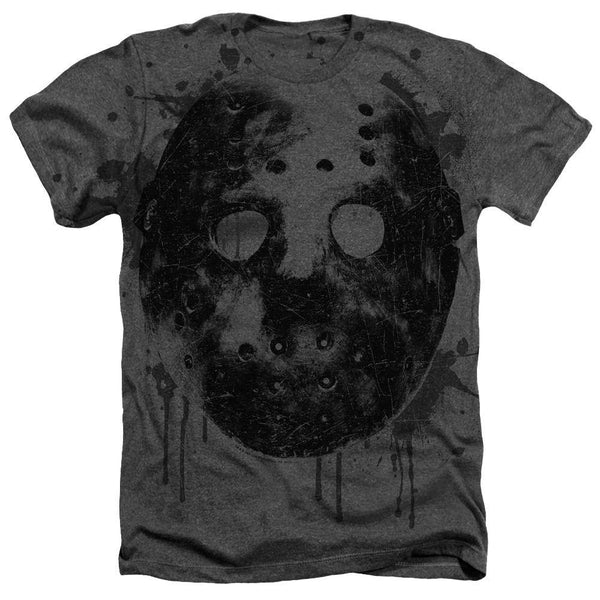 Friday The 13th Mask Charcoal Heather T-Shirt - Rocker Merch