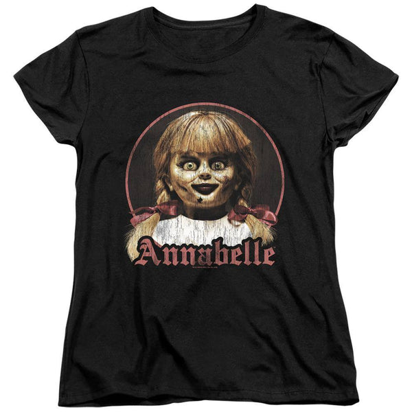 Annabelle Movie Distressed Portrait Women's T-Shirt - Rocker Merch