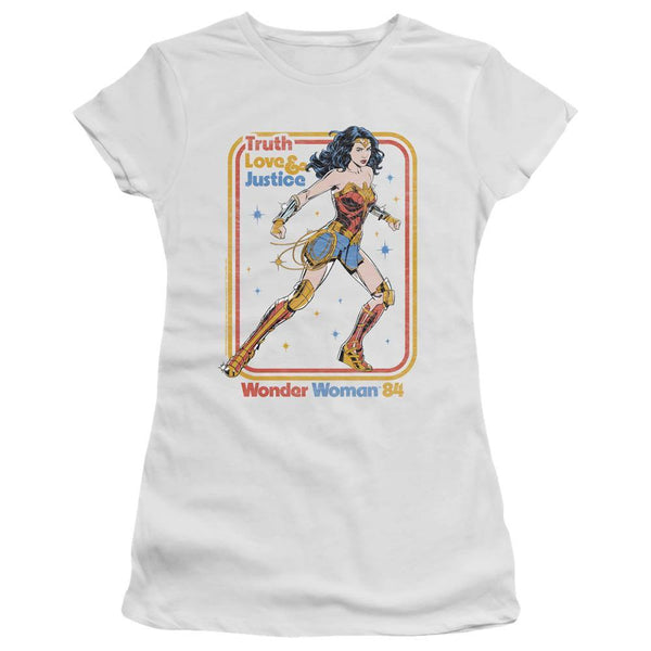 Wonder Woman 1984 Movie Retro Justice Juniors T-Shirt - Rocker Merch